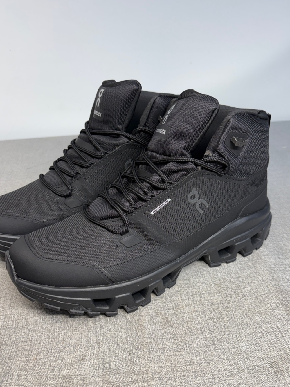 On Running Cloudrock Waterproof Boots - Black No Box Size 12